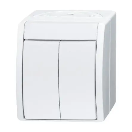 Produktfoto 1 von ABB 2CKA001085A Wippschalter Wippschalter 2-teilig, 1 Wege Weiß IP44 10A, Kunststoff