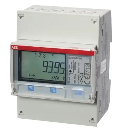 Produktfoto 1 von ABB B24 Energiemessgerät LCD Digital, 7-stellig / 3-phasig 2 Ausg. Impulsausgang