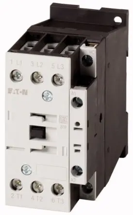 Produktfoto 1 von Eaton DILM Schütz 220V ac/dc, 230 V ac/dc-Spule, 3-polig 63 kW Motorsteuerung, Umkehrend 1-Hilfskontakte