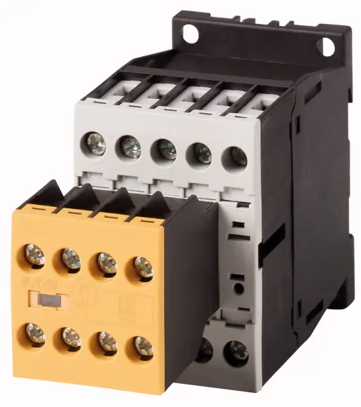 Produktfoto 1 von Eaton DILMS Schütz 24 V dc-Spule, 3-polig, 400V / 12 A 5.5 kW 2 Schließer/2 Öffner Einbauschutz 5-Hilfskontakte