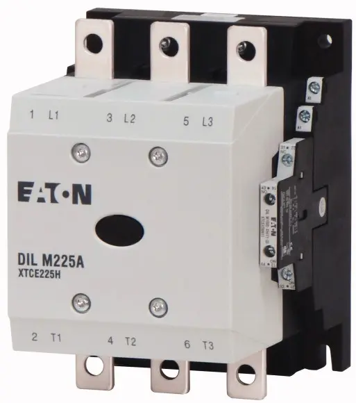 Produktfoto 1 von Eaton DILM Schütz 220/230 V ac/dc-Spule, 3-polig, 400V / 356 A 6.5 kW 1 Schließer Umkehrend 4-Hilfskontakte