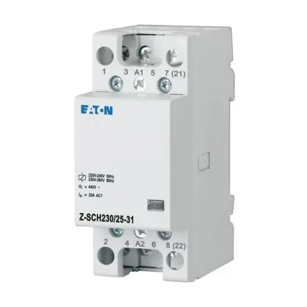 Produktfoto 1 von Eaton Z-SCH Einbauschutz 230V ac-Spule, 3-polig, 440V / 25 A 3 Schließer, 1 Öffner Umkehrend 1-Hilfskontakte