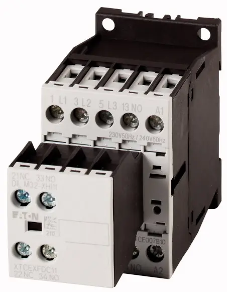 Produktfoto 1 von Eaton DILM Schütz 220/230 V ac/dc-Spule, 4-polig, 400V 14 kW 1 Schließer Umkehrend 2-Hilfskontakte