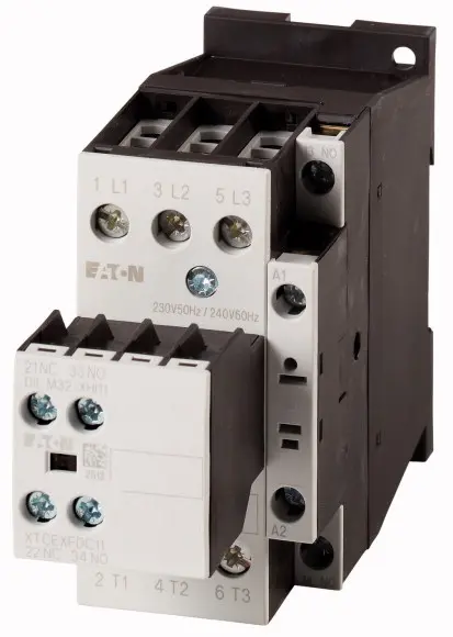 Produktfoto 1 von Eaton DILM Leistungsschütz 220 V ac, 230 V dc-Spule, 4 -polig 14 kW 1 NO (Schließer) Umkehrend