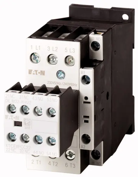 Produktfoto 1 von Eaton DILM Schütz 24 V-Spule, 3-polig, 690V 24 to 27 V dc 11 kW Umkehrend 5-Hilfskontakte