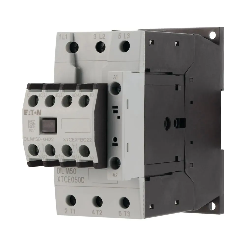 Produktfoto 1 von Eaton DILM Schütz 24/27 V dc-Spule, 3-polig, 400V / 50 A 24 to 27 V dc 30 kW Umkehrend 4-Hilfskontakte