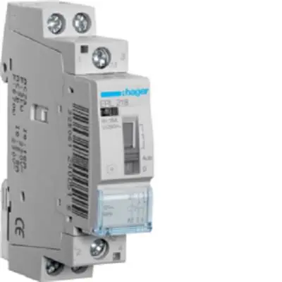 Produktfoto 1 von Hager ERL Hilfsschütz 12V-Spule, 2-polig, 230V / 16 A 3 kW 1 Schließer/1 Öffner