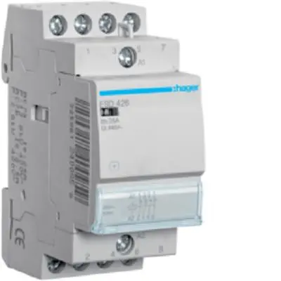 Produktfoto 1 von Hager ESD Schütz 24V-Spule, 4-polig, 400V / 25 A 0V 4.6 kW 4 Öffner