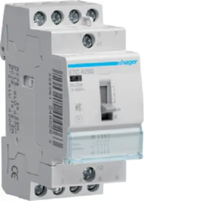 Produktfoto 1 von Hager ETC Schütz 230 V-Spule, 4-polig, 400V / 25 A 4.6 kW 4 Schließer Lastkontrolle