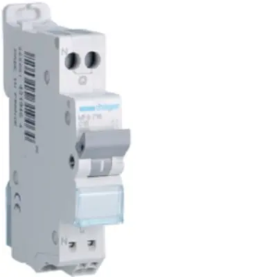 Produktfoto 1 von Hager MFS Elektronischer Schutzschalter 253V 1, 16A DIN-Hutschiene 3 kA, Typ C x 17.5mm