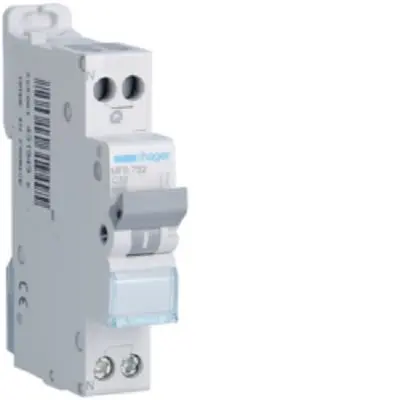 Produktfoto 1 von Hager MFS Elektronischer Schutzschalter 253V 1, 32A DIN-Hutschiene 3 kA, Kurve C x 17.5mm