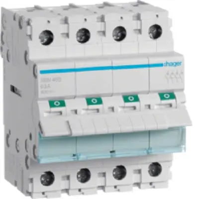 Hager 400 V ac Modularer Schalter 1 Schließer/1 Öffner Schraubklemmen
