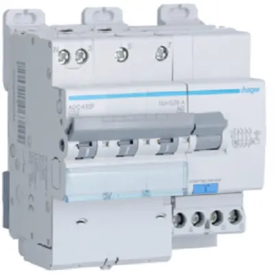 Produktfoto 1 von Hager ADC FI/LS-Schalter (RCBO) 32 A, 3-polig Typ AC, Empfindlichkeit 30 mA