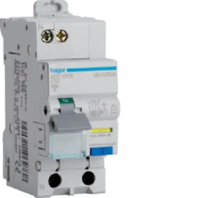 Produktfoto 1 von Hager ADC FI/LS-Schalter (RCBO) 10A, 2-polig Typ AC, Empfindlichkeit 30 mA
