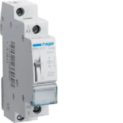 Produktfoto 1 von Hager Relais mit Verriegelung DIN-Hutschiene, 12V Spule, SPNO, max. 16A, 250V ac / 60V dc