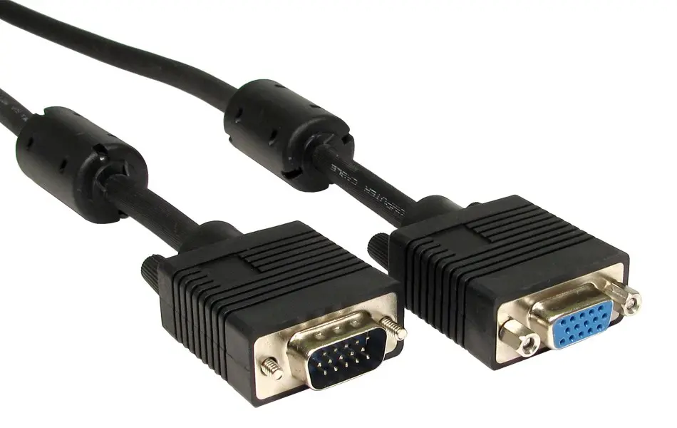 Produktfoto 1 von RS PRO CDEX VGA-Kabel A SVGA / Stecker B SVGA / Buchse, 500 mm Polyvinylchlorid Schwarz