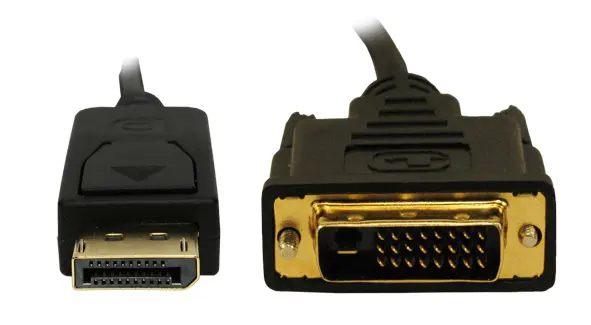 Produktfoto 1 von RS PRO, Stecker DisplayPort-Kabel A DVI-D Dual Link B DVI-D - Stecker, 2 m Polyvinylchlorid