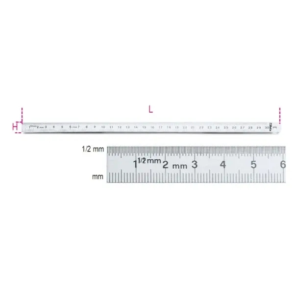 Produktfoto 1 von BETA Edelstahl Lineal Metrisch Flexibel 300 mm x 13 mm