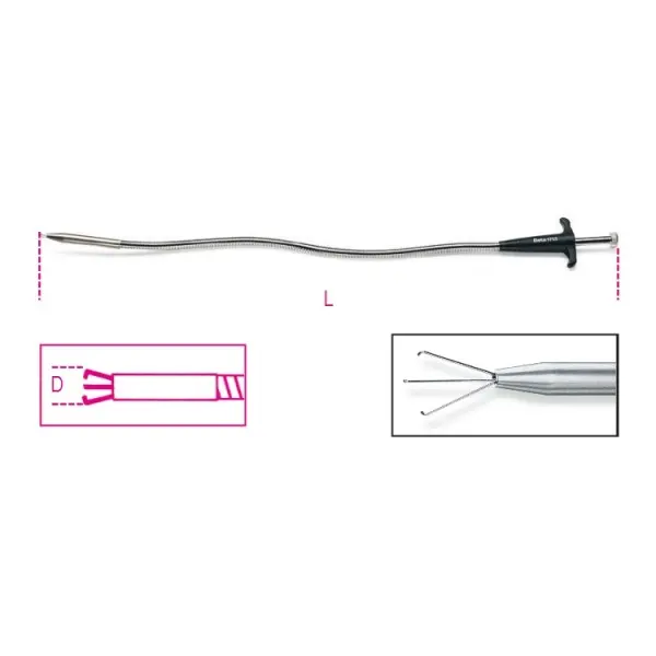 Produktfoto 1 von BETA Stahl Flexibles Pickup-Werkzeug Aufnahmewerkzeug, Länge 500 mm