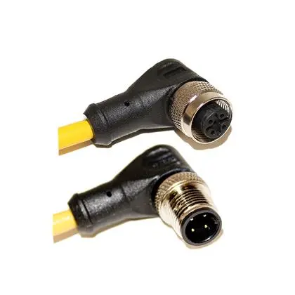 Produktfoto 1 von Mueller Electric C4BD05, 4-polig Sensor-Betätigungselementkabel, M12, Rechtwinklig Stecker 4 / M12 Buchse, Länge 5 m