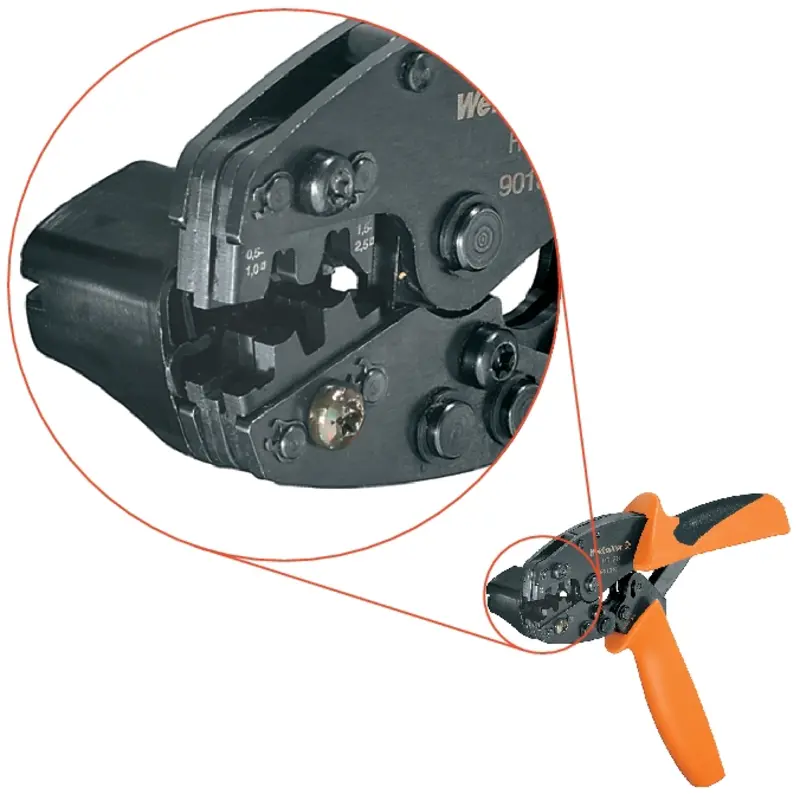 Produktfoto 1 von Weidmüller HTF 48 Crimp-Werkzeug für Nicht isolierte Spatenanschlussklemmen