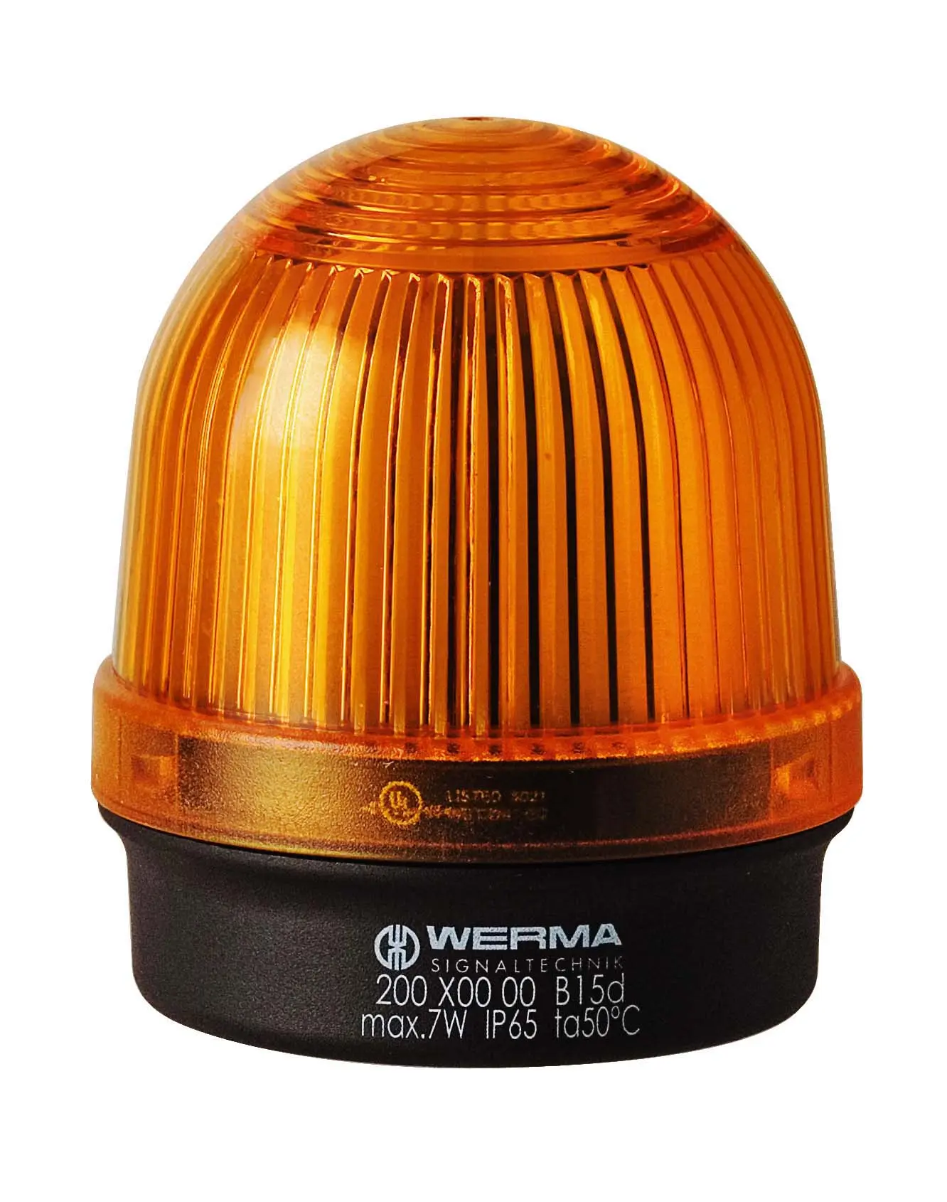 Produktfoto 1 von Werma 200 Glühlampe, Dauer Signalleuchte Gelb, 12 → 230 V, Ø 46mm x 66mm