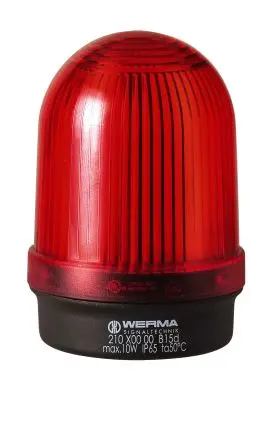 Produktfoto 1 von Werma 210 BA15d Dauerbetrieb Signalleuchte 230V Rot Basis, Ø 57 mm x 81 mm IP65