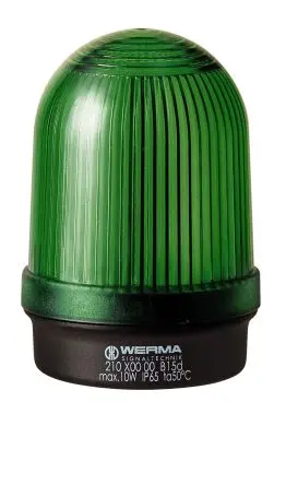 Produktfoto 1 von Werma 210 BA15d Dauerbetrieb Signalleuchte 230V Grün Basis, Ø 57 mm x 81 mm IP65