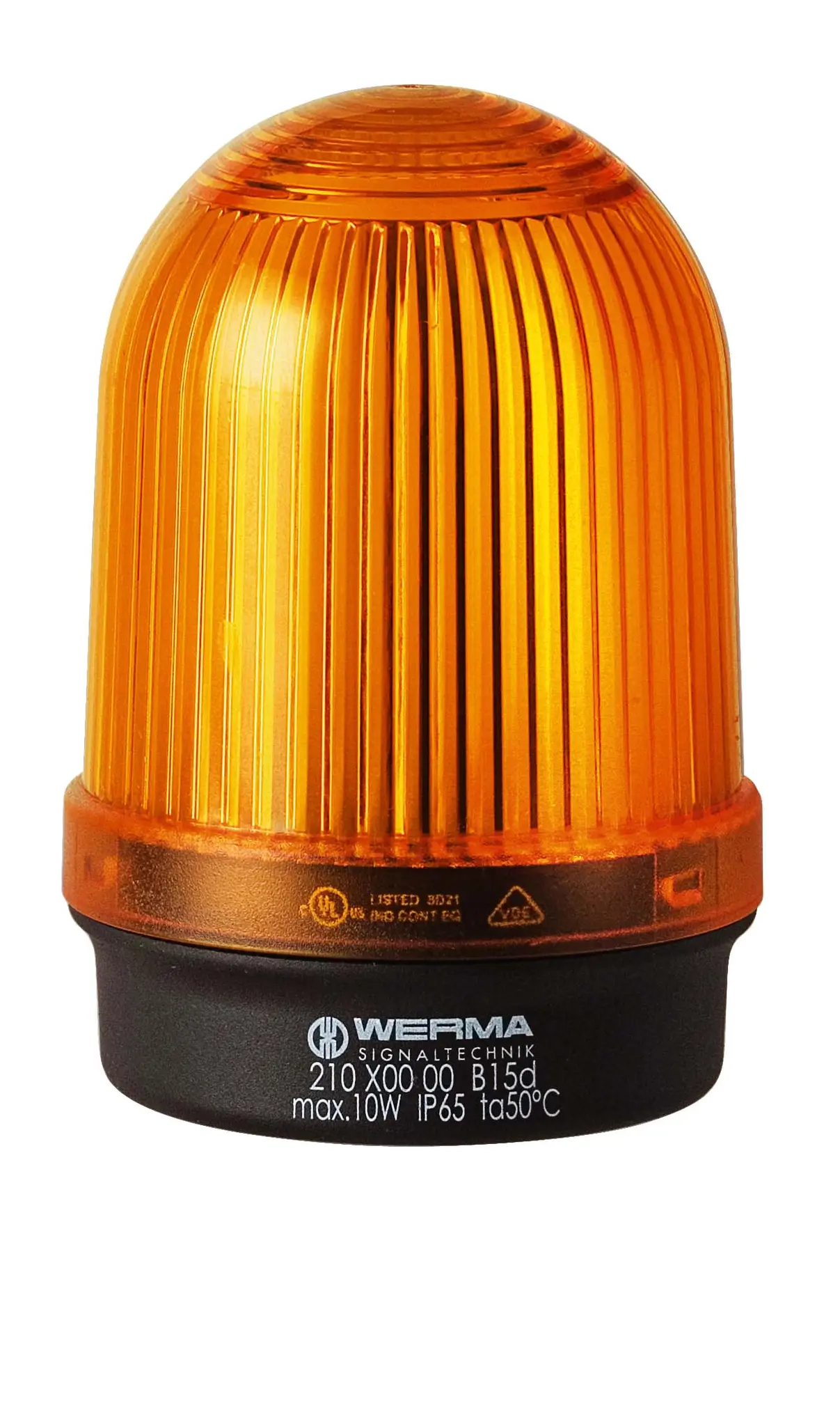 Produktfoto 1 von Werma 210 BA 15d, Dauer Signalleuchte Gelb, 12 → 230 V x 81mm
