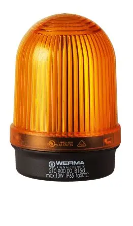 Produktfoto 1 von Werma 210 BA15d Dauerbetrieb Signalleuchte 230V Gelb Basis, Ø 57 mm x 81 mm IP65