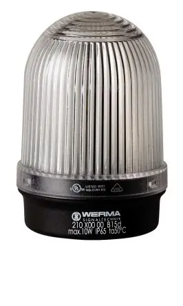 Produktfoto 1 von Werma 210 BA15d Dauerbetrieb Signalleuchte 230V Klar Basis, Ø 57 mm x 81 mm IP65