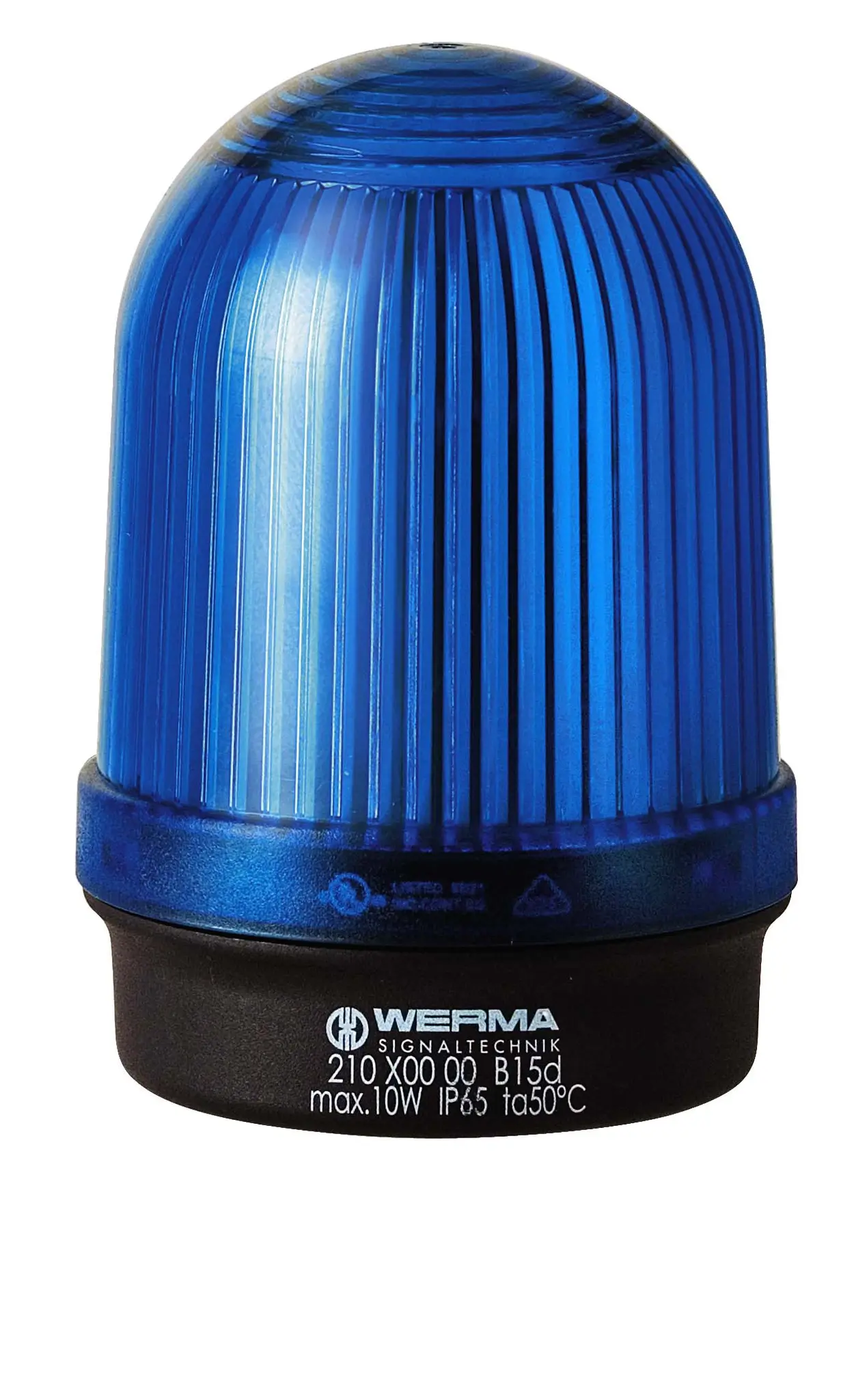 Produktfoto 1 von Werma 210 BA 15d, Dauer Signalleuchte Blau, 12 → 230 V, Ø 57mm x 81mm