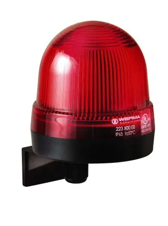 Produktfoto 1 von Werma 223 Blinken Dauerbetrieb Signalleuchte 230V Rot Wand, Ø 75 mm x 105 mm IP65