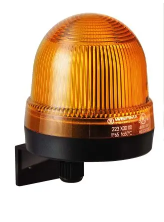Produktfoto 1 von Werma 223 Blinken Dauerbetrieb Signalleuchte 230V Gelb Wand, Ø 75 mm x 105 mm IP65