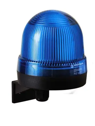 Produktfoto 1 von Werma 223 Blinken Dauerbetrieb Signalleuchte 230V Blau Wand, Ø 75 mm x 105 mm IP65