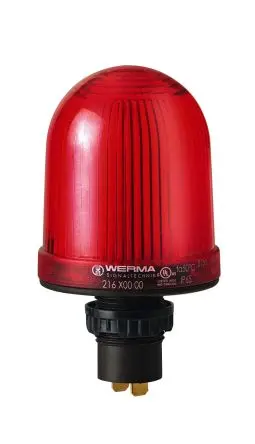 Produktfoto 1 von Werma 216 Blinken Dauerbetrieb Signalleuchte 48V Rot Eingebaut, Ø 57 mm x 103 mm IP65