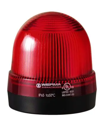 Produktfoto 1 von Werma 220 Blinken Dauerbetrieb Signalleuchte 230V Rot Basis, Ø 75 mm x 79 mm IP65