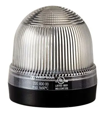 Werma 220 Blinken Dauerbetrieb Signalleuchte 230V Klar Basis, Ø 75 mm x 79 mm IP65