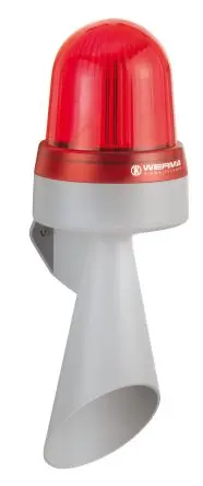 Produktfoto 1 von Werma 435 LED, Dauerbetrieb-Licht Alarm-Leuchtmelder 24V Rot IP65 Wand / 92 dB 114 dB @ 1m