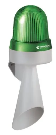 Produktfoto 1 von Werma 434 LED, Dauerbetrieb-Licht Alarm-Leuchtmelder 24V Grün IP65 Wand / 92 dB 114 dB @ 1m
