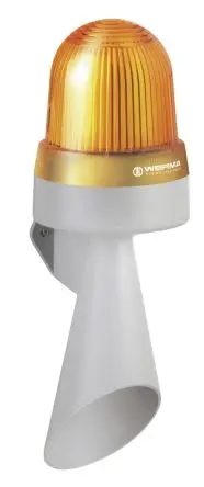 Produktfoto 1 von Werma 435 LED, Dauerbetrieb-Licht Alarm-Leuchtmelder 24V Gelb IP65 Wand / 114 dB 114 dB @ 1m