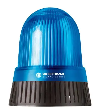 Produktfoto 1 von Werma 431 LED, Dauerbetrieb-Licht Beacon-Sounder-Kombination 24V Blau IP65 Basis / 92 dB 114 dB @ 1m
