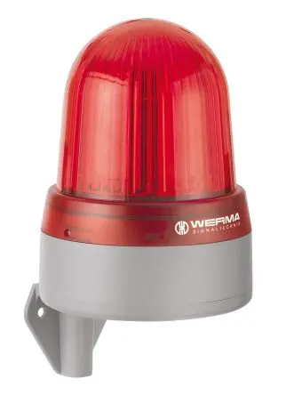 Produktfoto 1 von Werma 432 LED, Dauer-Licht LED-Signalleuchte 24V ac/dc Rot IP65 Wand / 108 dB 108 dB @ 1m