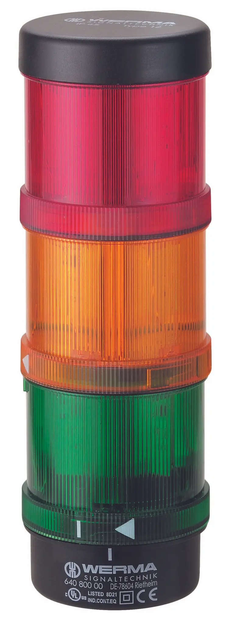 Produktfoto 1 von Werma KS71 LED Signalturm 3-stufig Linse Grün, Rot, Gelb LED Rot/Gelb/Grün + 212mm