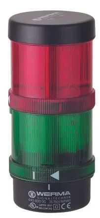 Produktfoto 1 von Werma KS71 Xenon Signalturm Keine Summer-Komponente 2-stufig Linse Grün, Rot 115V Basis, Wand 155 mm