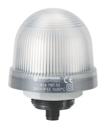 Produktfoto 1 von Werma 816 LED Dauerbetrieb Signalleuchte 24V Gelb, Weiß, Rot, Grün, Blau Eingebaut, Ø 75 mm x 97 mm IP65
