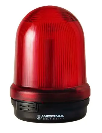 Produktfoto 1 von Werma 829 LED Dauerbetrieb Signalleuchte 24V Rot Basis, Ø 98 mm x 137 mm IP65