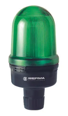 Produktfoto 1 von Werma 826 Blinken Dauerbetrieb Signalleuchte 230V Grün Rohr, Ø 98 mm x 200 mm IP65
