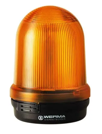 Produktfoto 1 von Werma 829 LED Dauerbetrieb Signalleuchte 24V Gelb Basis, Ø 98 mm x 137 mm IP65