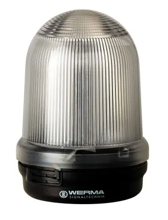 Produktfoto 1 von Werma 826 Blinken Dauerbetrieb Signalleuchte 230V Klar Basis, Ø 98 mm x 137 mm IP65